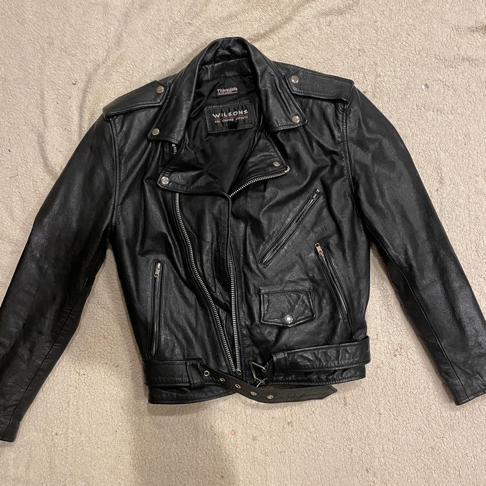 vintage 90s jacket Wilsons Leather Special Ed Biker Negan heavy duty black